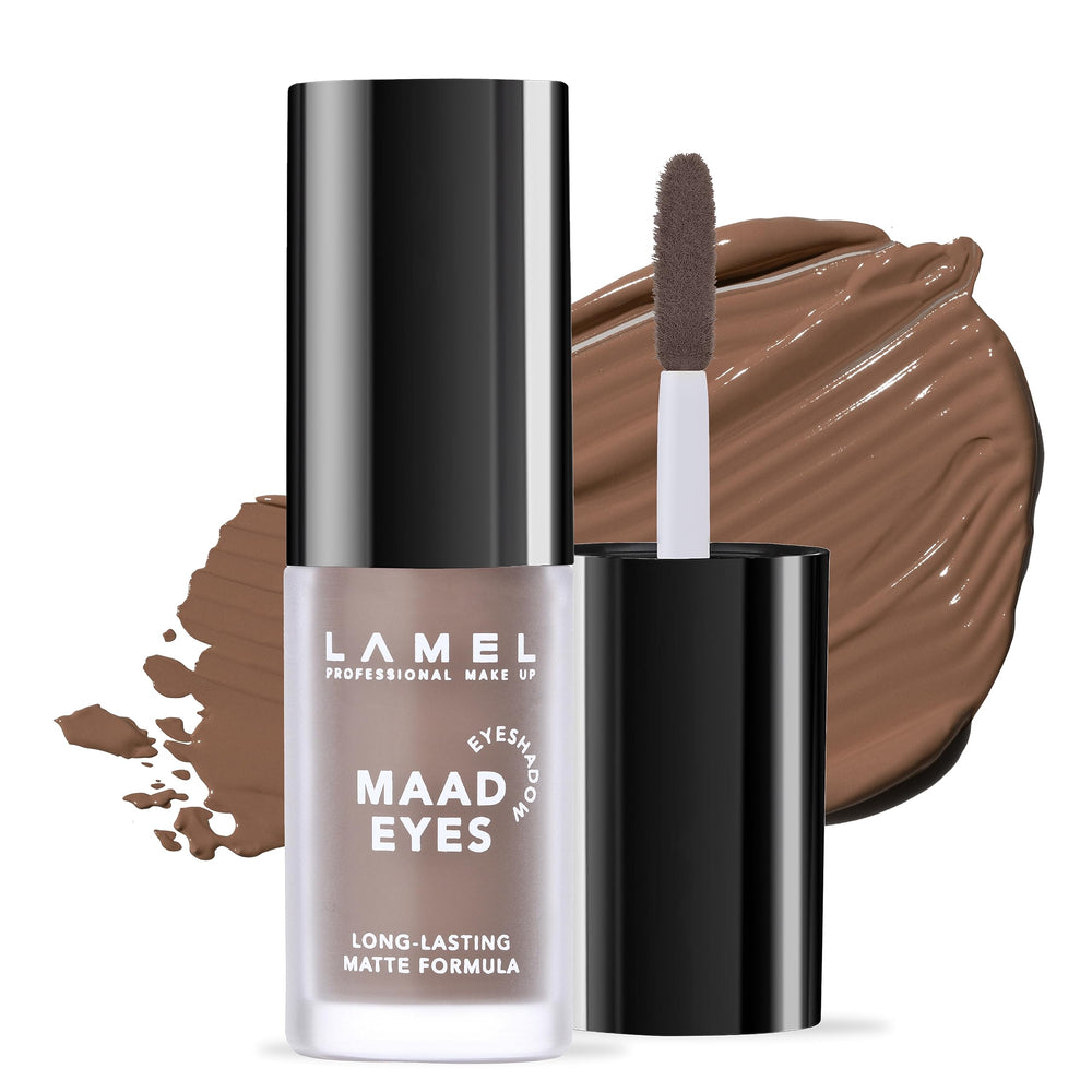 Lamel Matte Liquid Eyeshadow application close-up demonstrates smooth glide for precise lids.