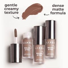 Lamel Matte Liquid Eyeshadow applicator demonstrates easy one-stroke color deposit.