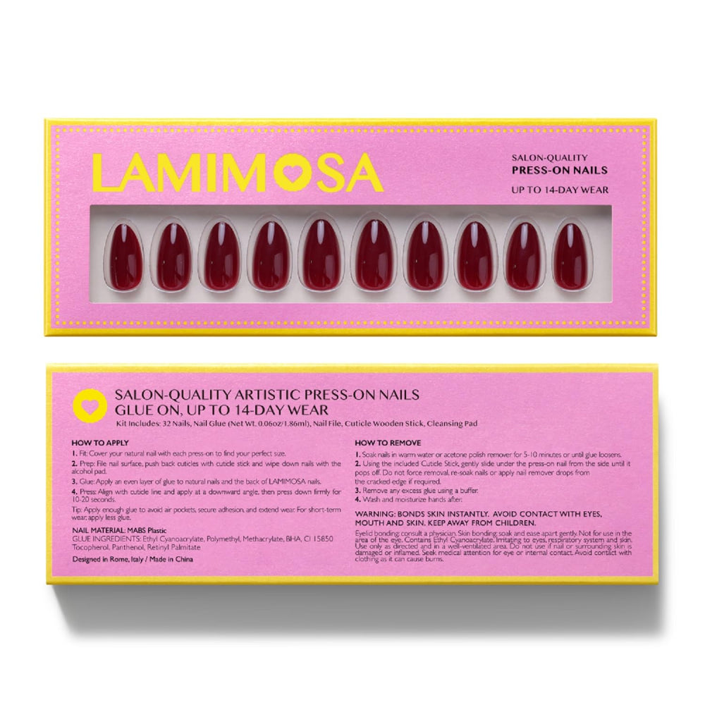 LAMIMOSA 32-nail kit in 16 sizes ensures precise, comfortable fit.