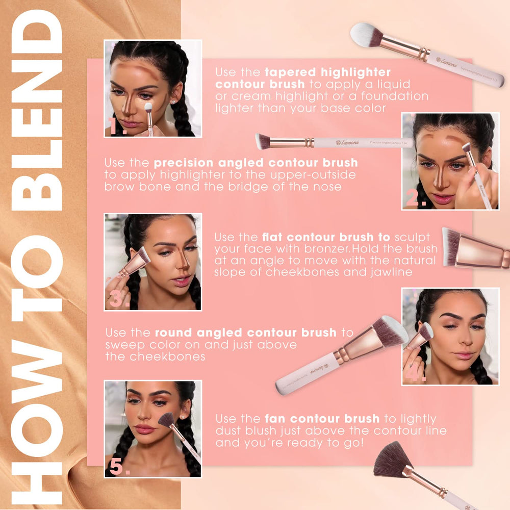 Lamora ergonomic handle design supports comfortable, extended makeup sessions.