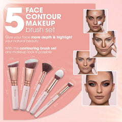 Lamora flat contouring brush delivers clean lines for sculpted jawline definition.