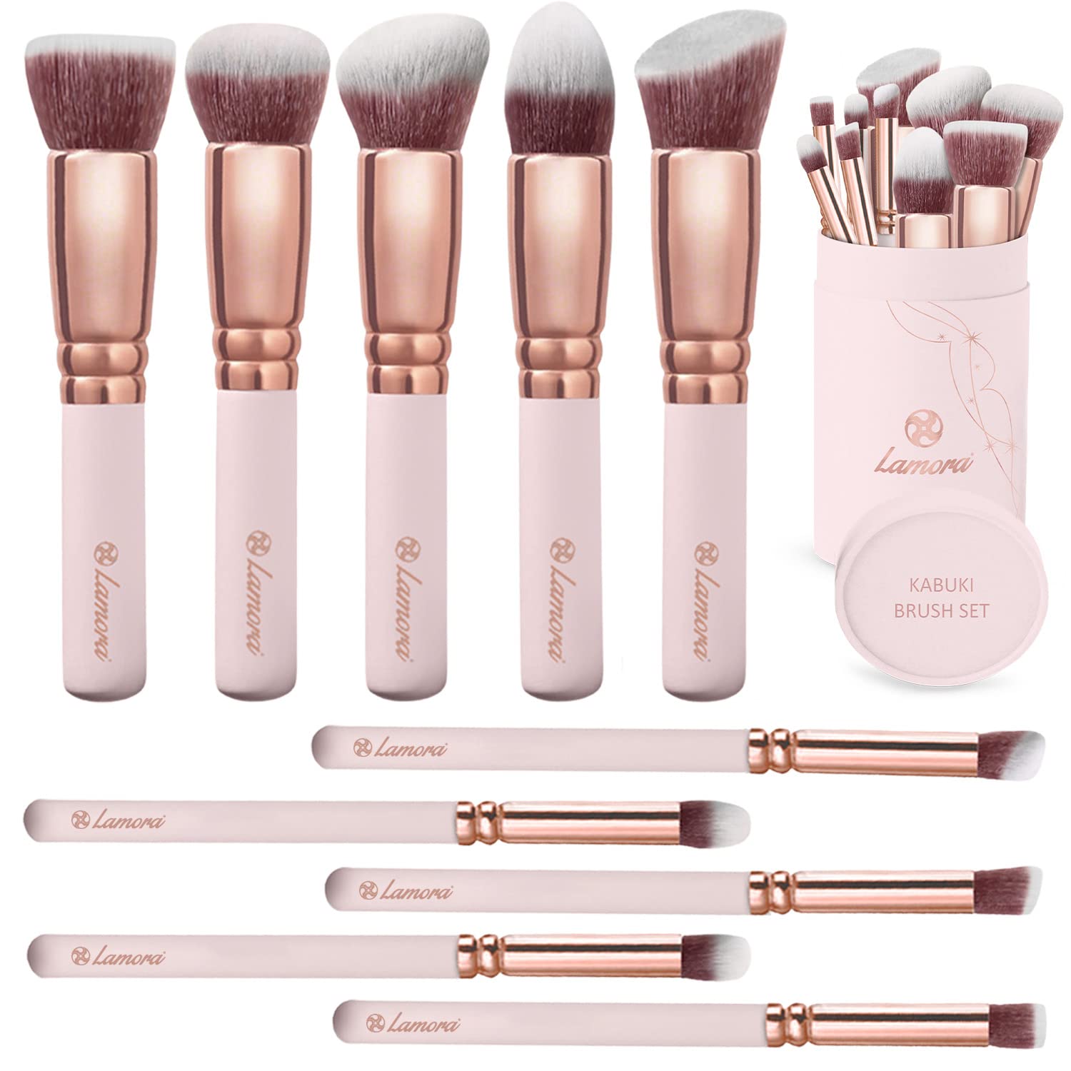 Lamora Kabuki foundation brush for smooth, streak-free base application.