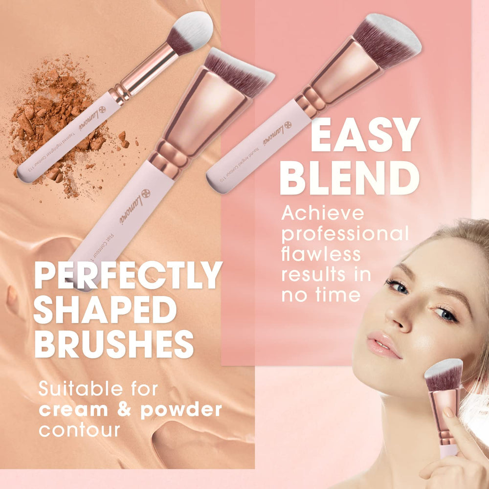 Lamora tapered highlighter brush buffs subtle glow for natural radiance.