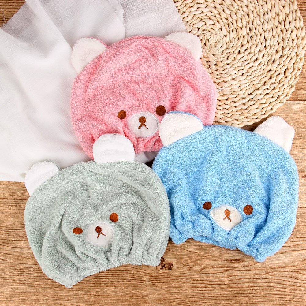 Lamoutor 3-piece hair drying cap elastic cord for adjustable fit in kids