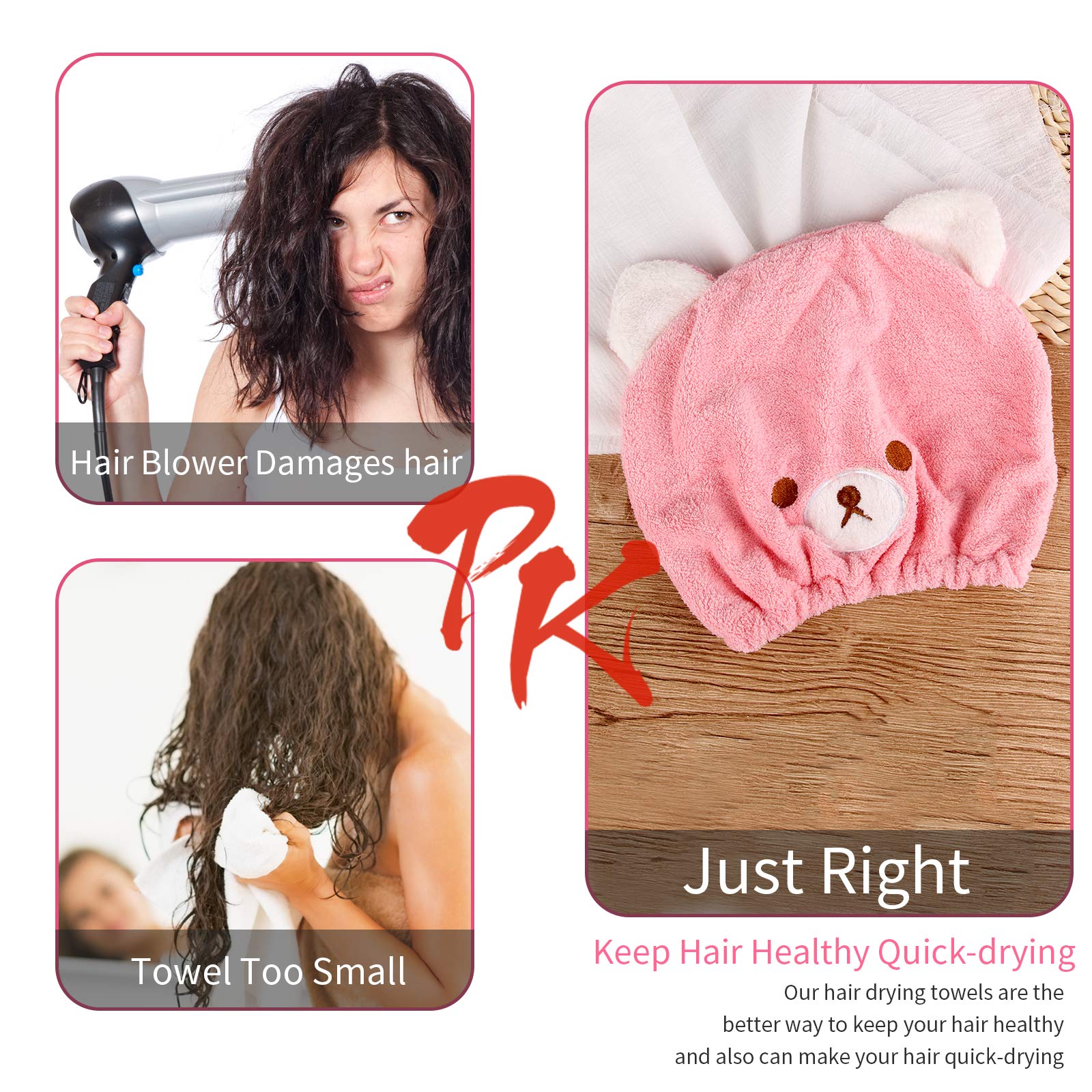 Lamoutor easy-use hair towel wraps snugly for busy families