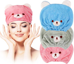 Lamoutor kids hair-drying-towel cartoon pattern shows soft, quick-dry fabric for gentle use