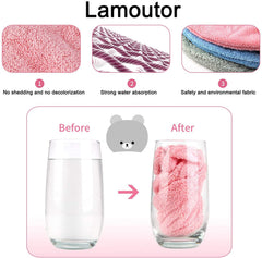 Lamoutor kids hair wrap soft coral fleece feels cozy and dries fast