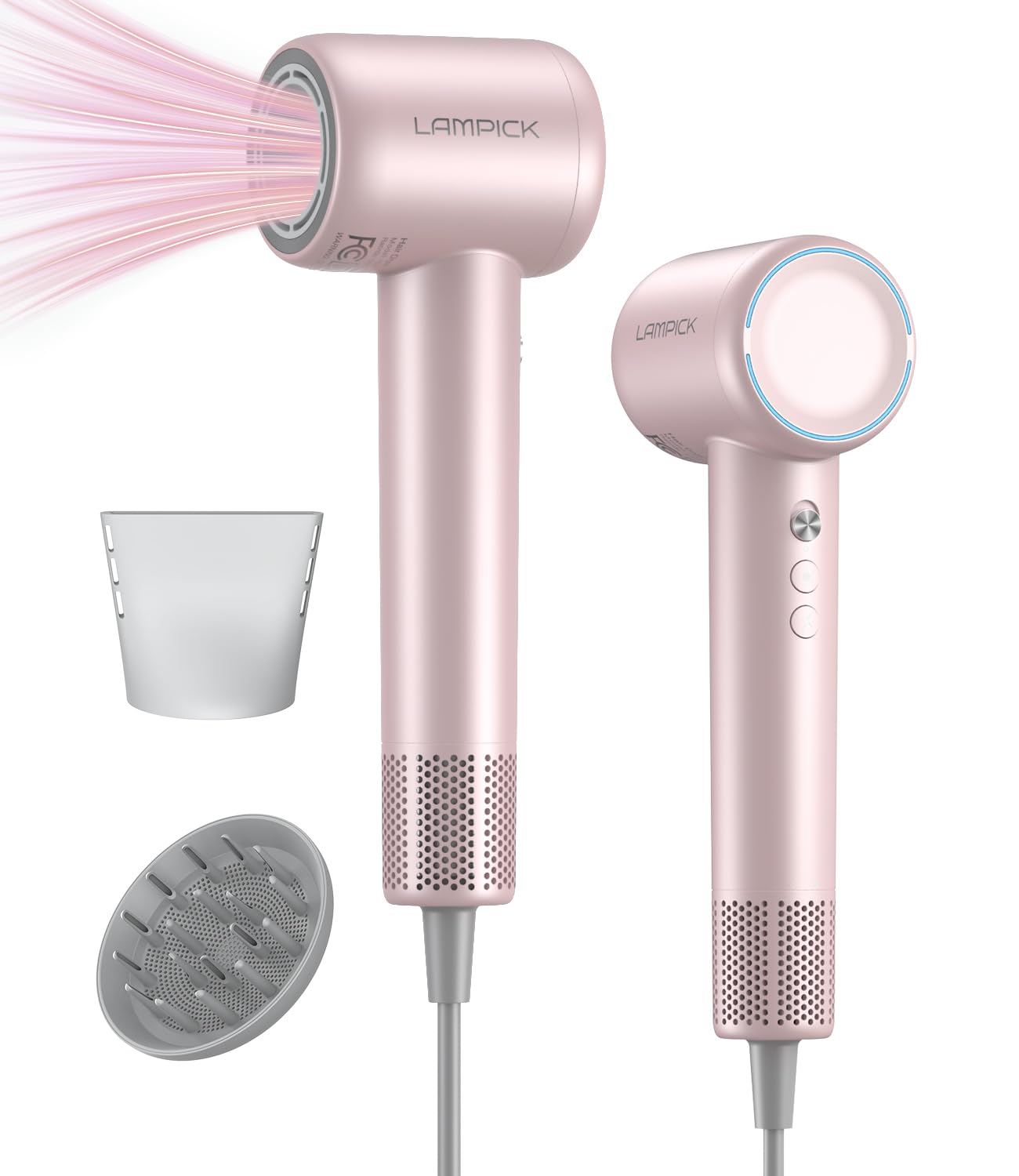 LAMPICK hair dryer with 150000rpm motor delivers fast, efficient drying.