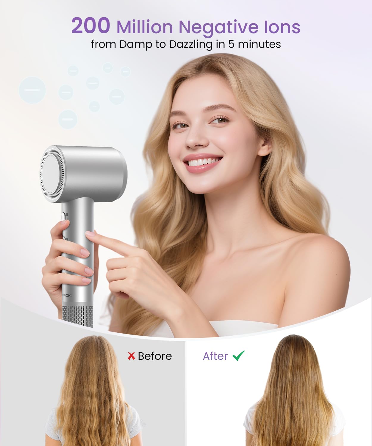 LAMPICK hair dryer concentrator attachment enables precise styling.