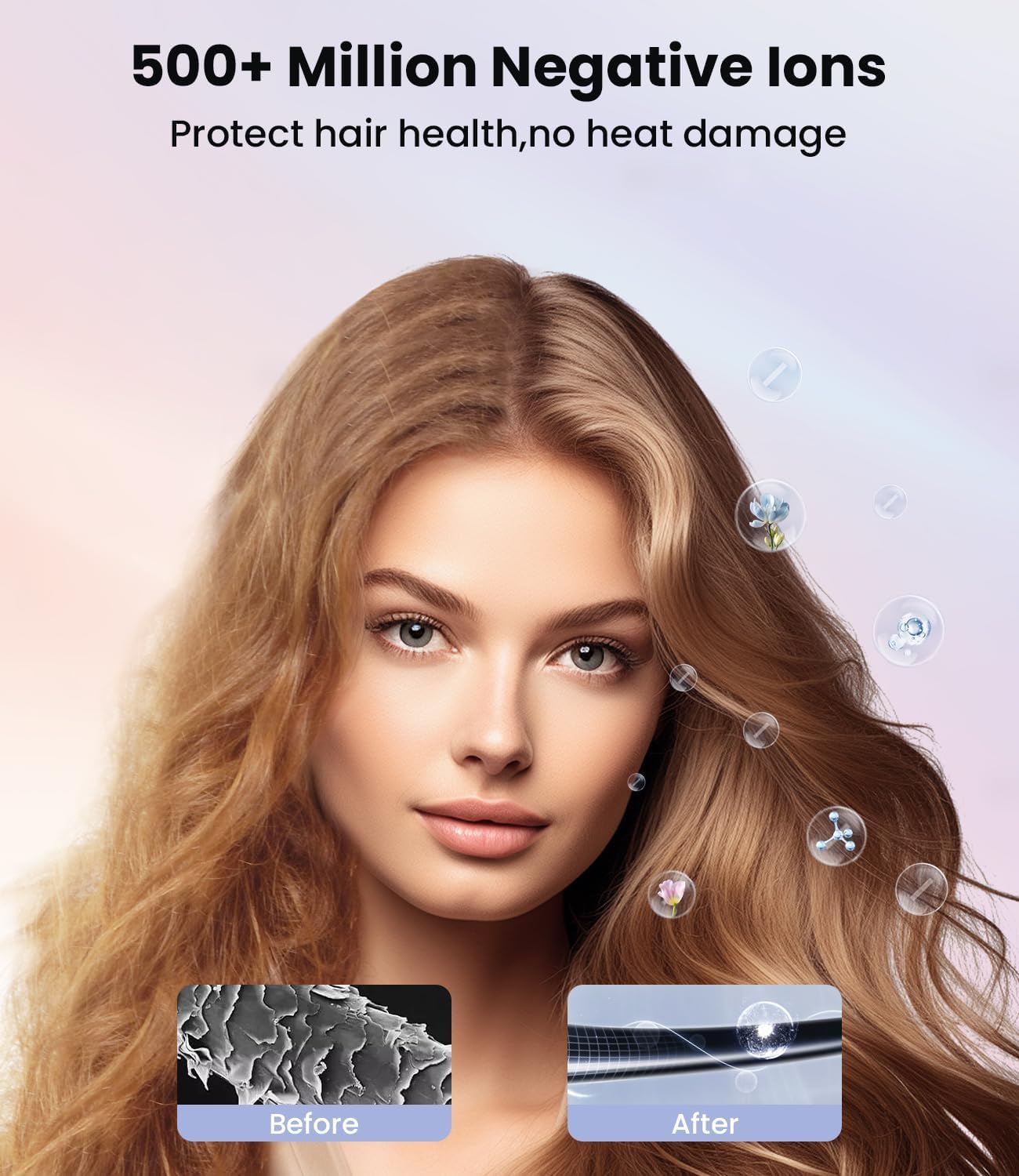 LAMPICK Hair Dryer control panel shows 5 temperatures and 3 speeds.