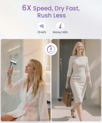 LAMPICK hair dryer high-speed motor delivers salon-like drying in minutes.