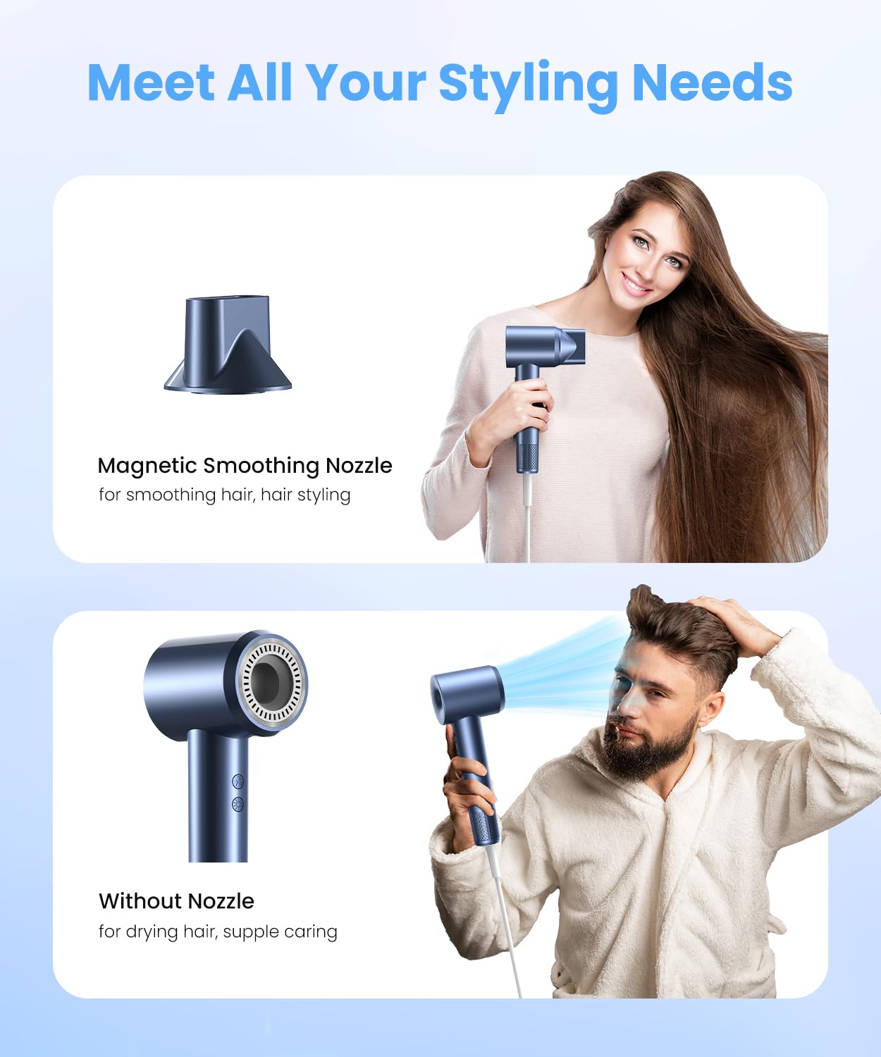 LAMPICK magnetic nozzle attachment enables precise airflow