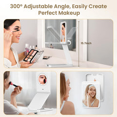 LAMPICK 10X magnifier assists precise eyeliner and brow work.