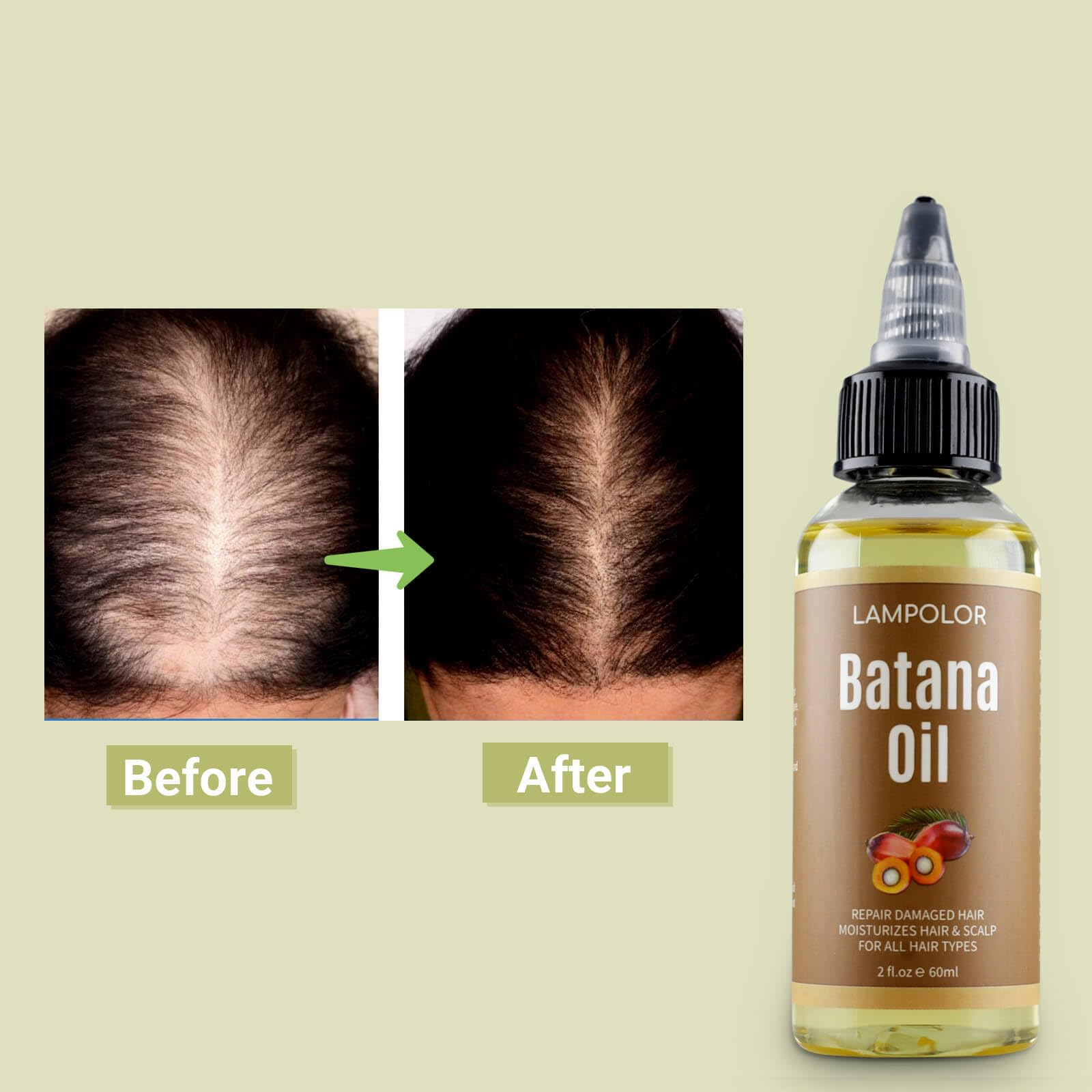 Lampolar Batana Oil on hair emphasizes shine and smoothness without heaviness.
