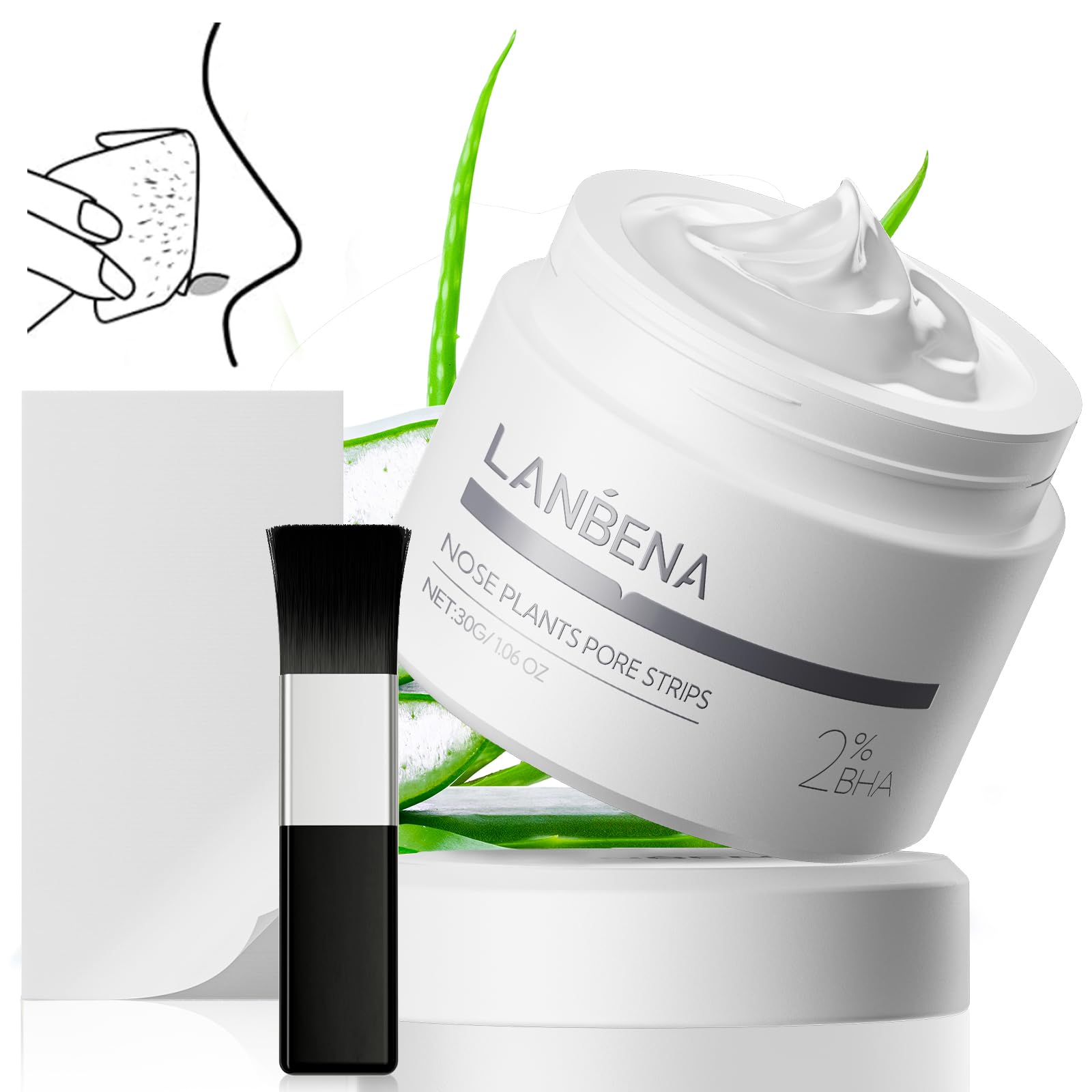 LANBENA 2.0 blackhead nose mask bottle shows upgraded cleansing potential