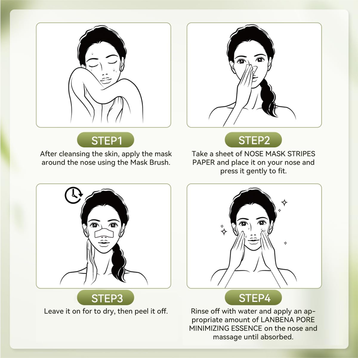LANBENA nose area during use demonstrates deep-clean routine