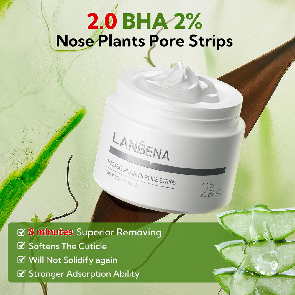 LANBENA 2.0 nose strip application on nose for a quick cleansing session.