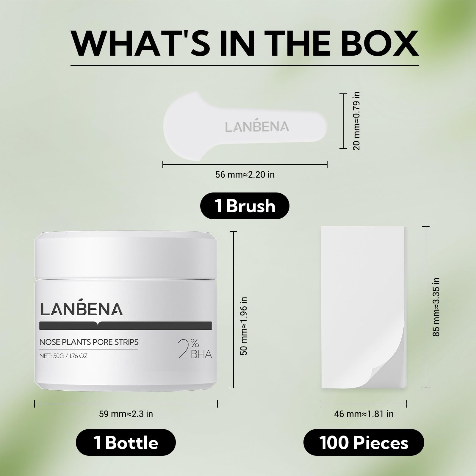LANBENA blackhead remover mask jar shows generous 50g capacity and value.