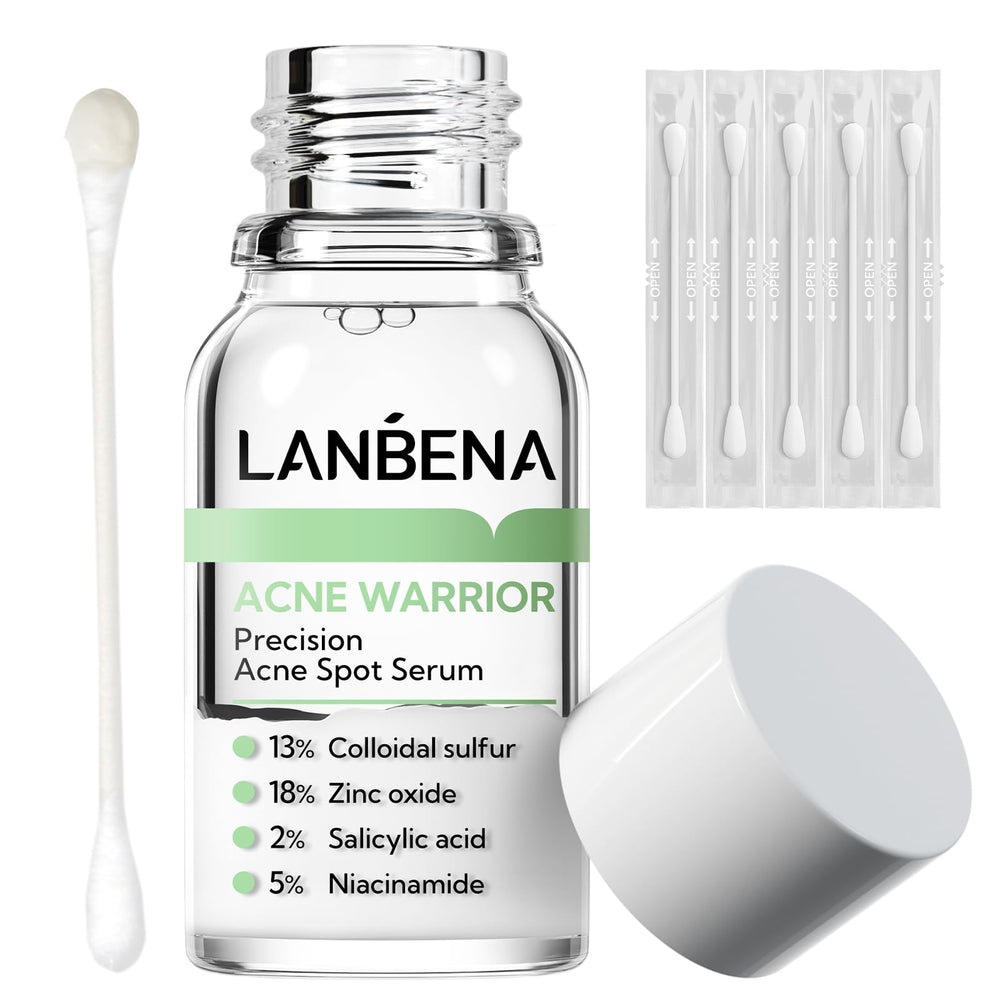 LANBENA mini size 0.42oz packaging shows portable, travel-ready acne spot solution.
