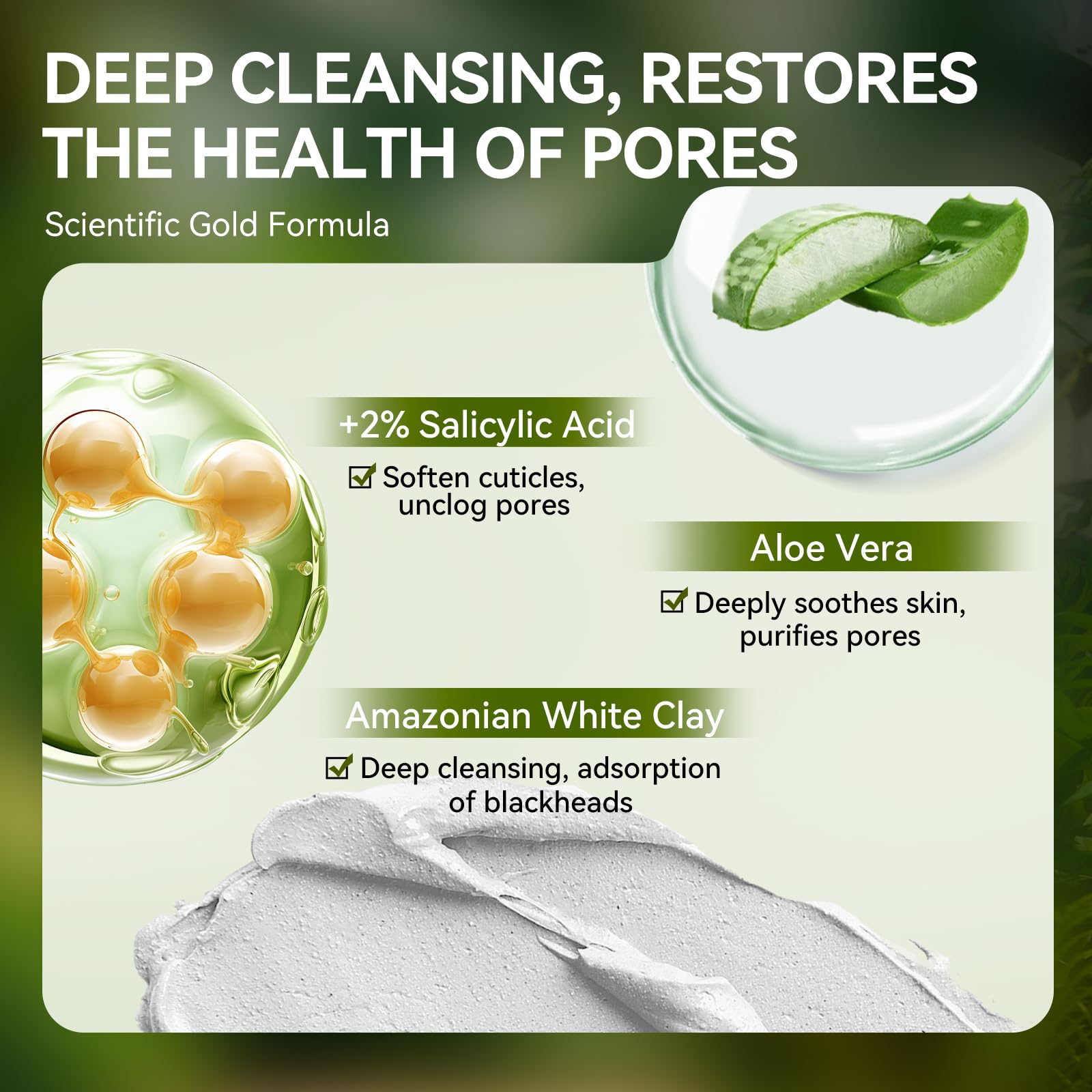 LANBENA product close-up with 2% salicylic acid for deep cleansing