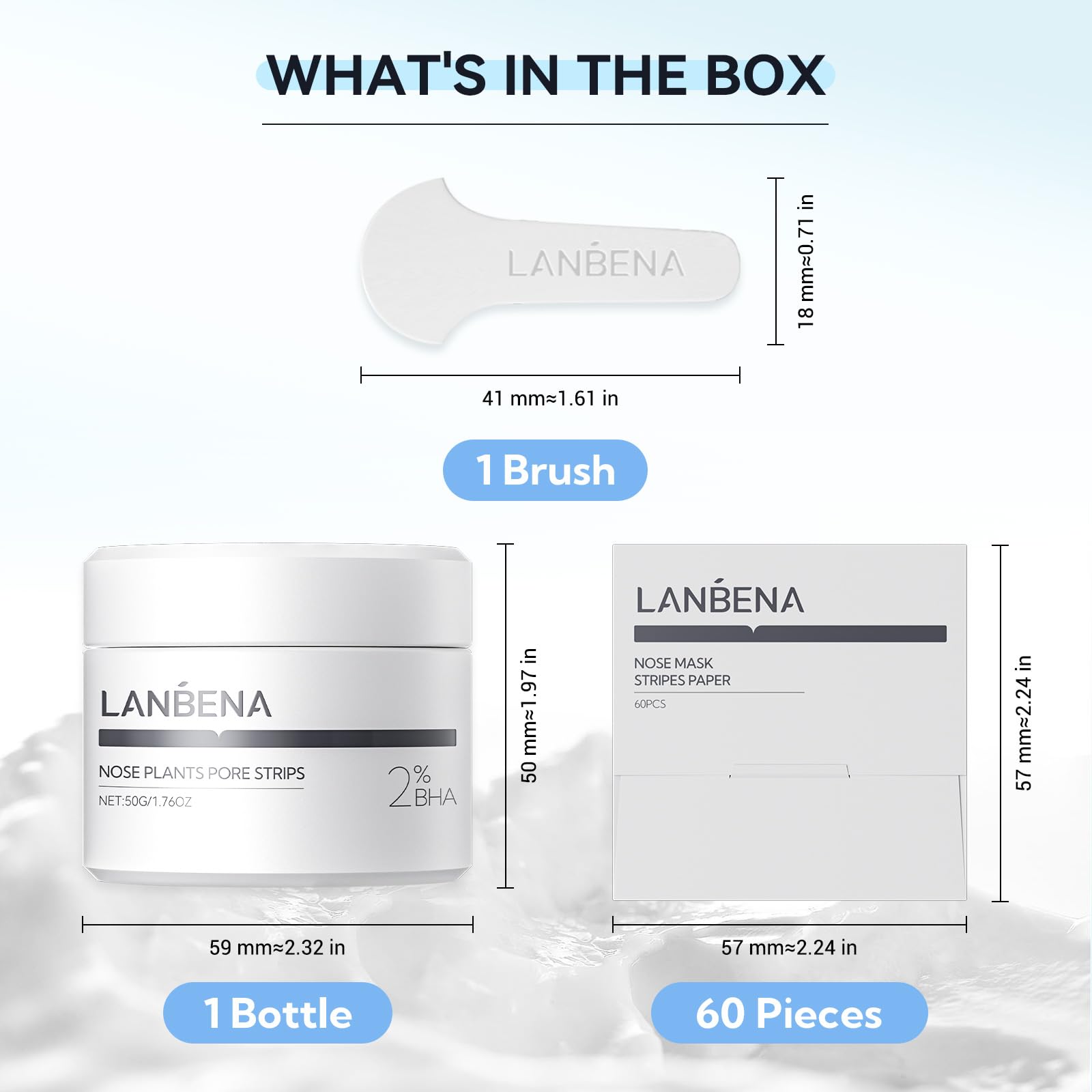 LANBENA soft nose brush close-up for precise cleansing