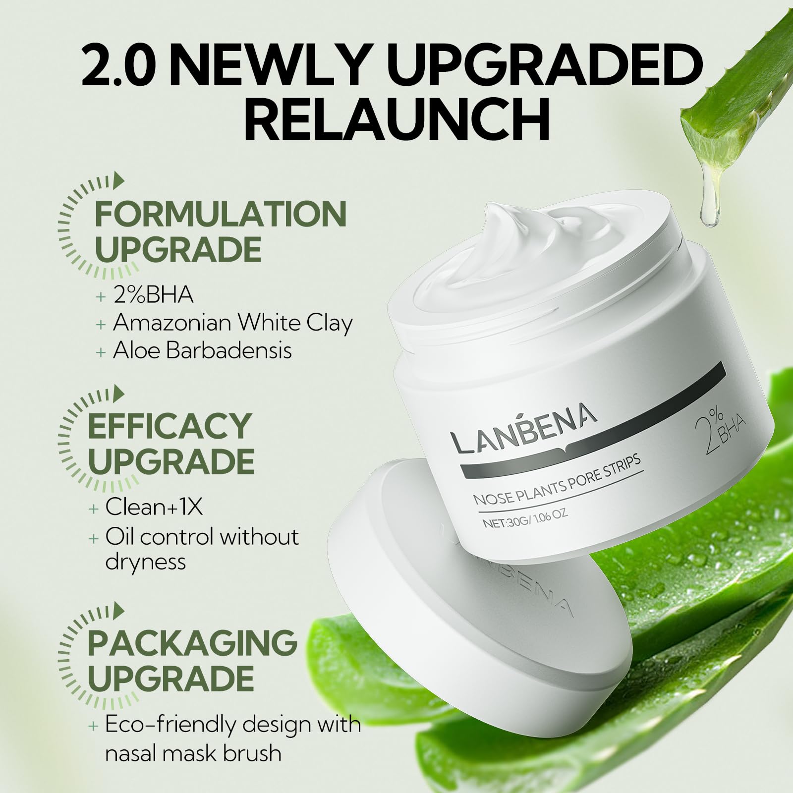 LANBENA nose pores deep-cleanse close-up suggests purifying action.