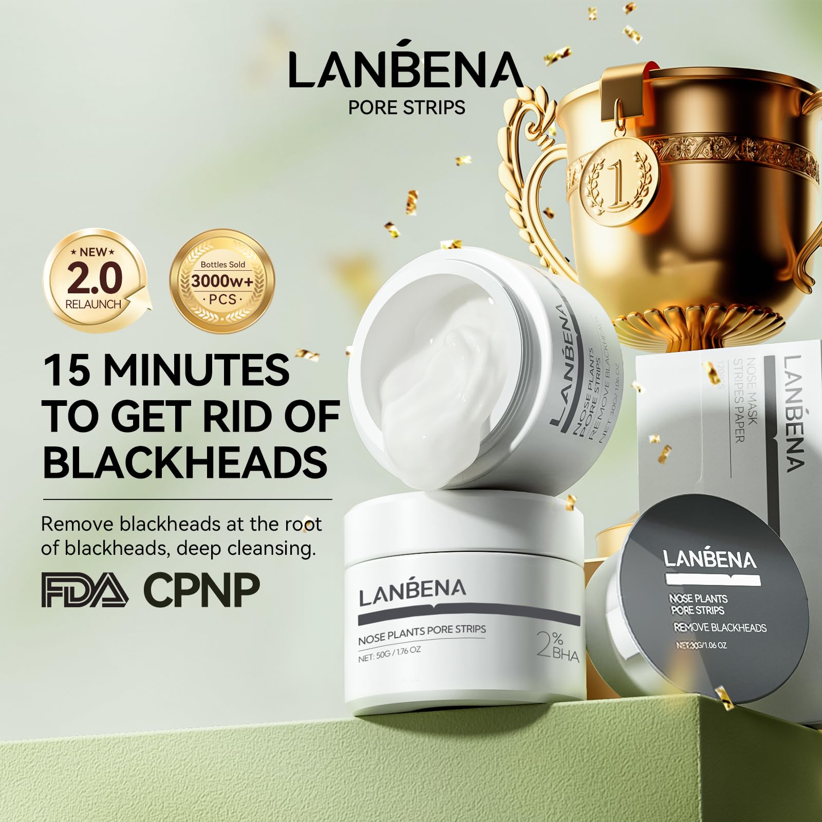 LANBENA nose close-up demonstrates effective impurity removal from pores.