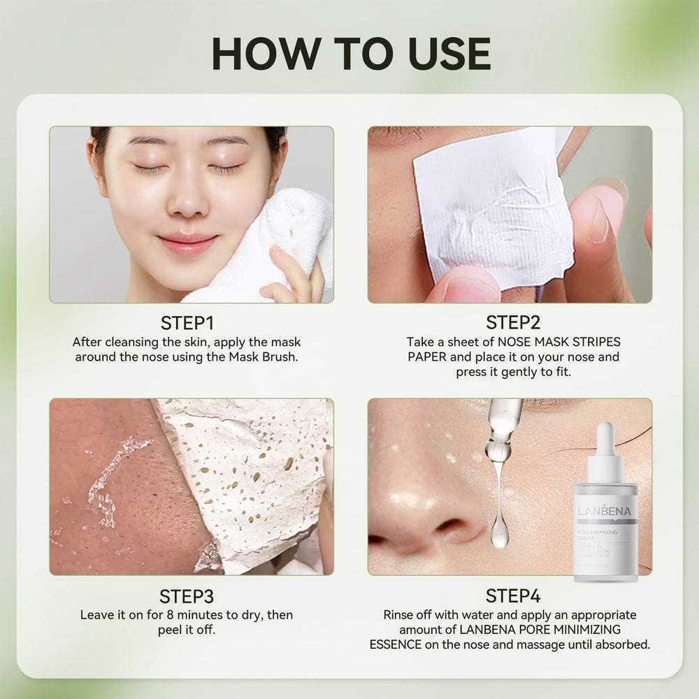LANBENA customers see clearer skin after pore strip routine.