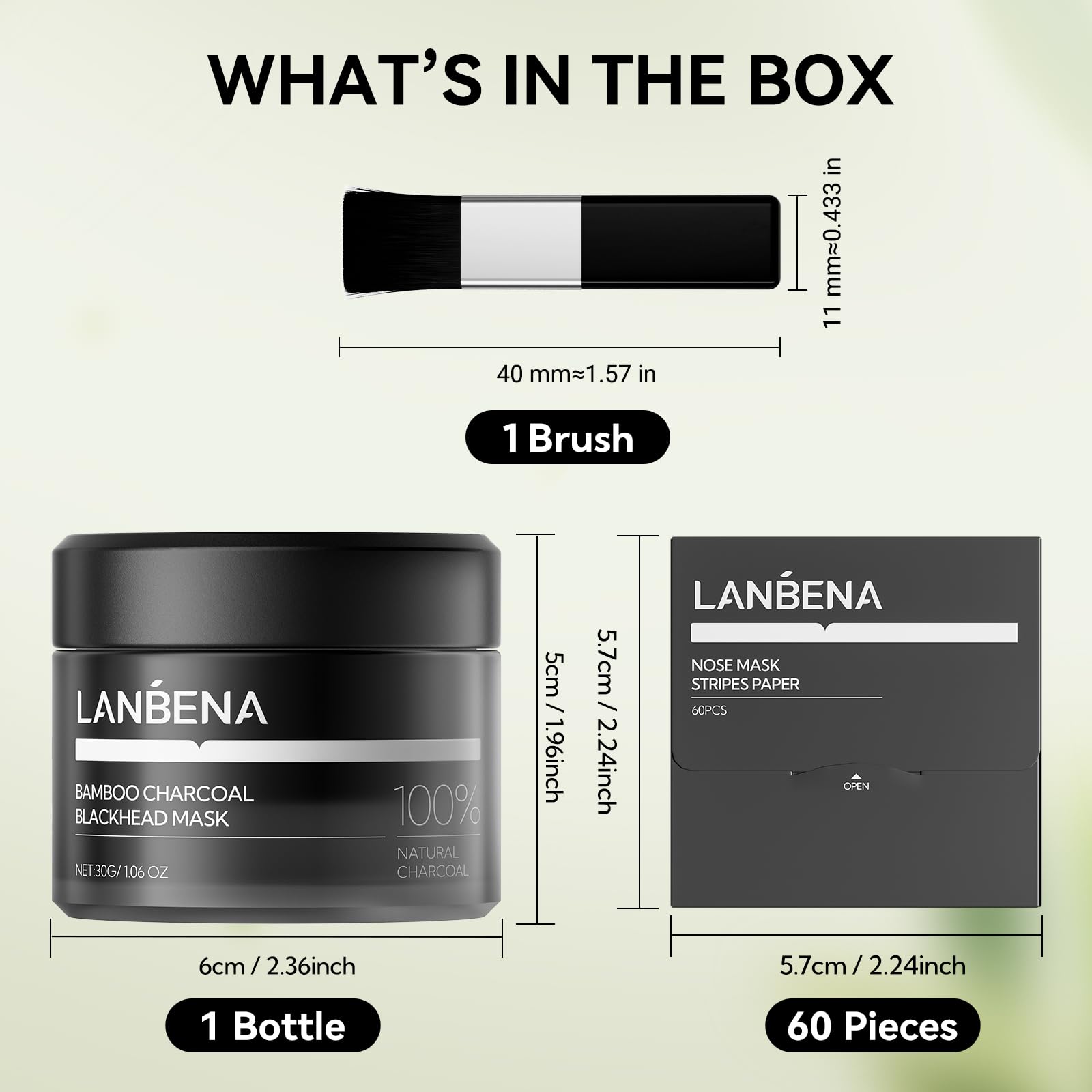 LANBENA 60-nose-strips pack image highlighting value and convenience.