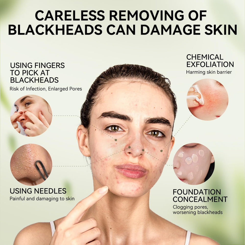 LANBENA nose-strip application on nose demonstrates quick start to cleaner pores.
