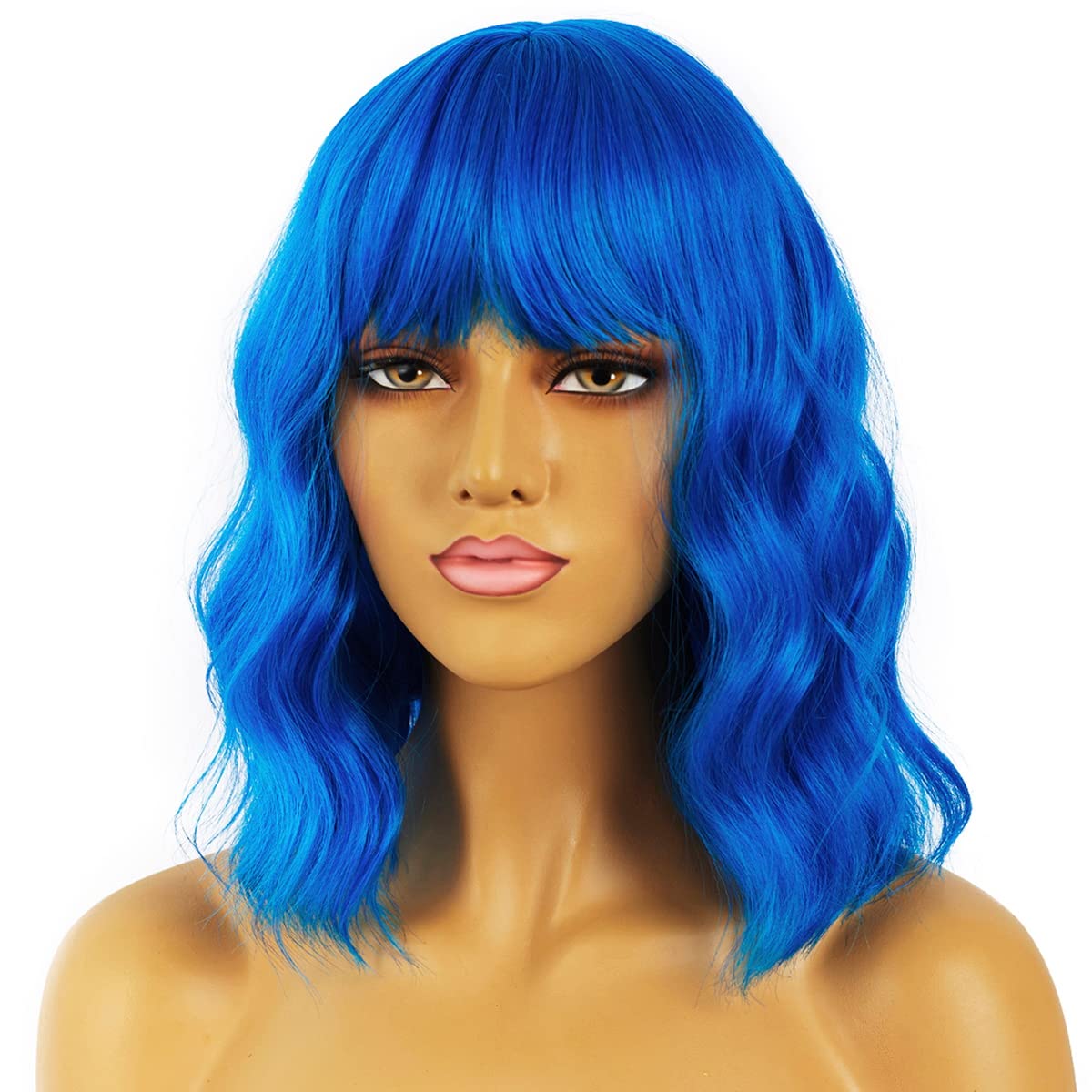 LANCAINI blue wig face-framing detail close-up