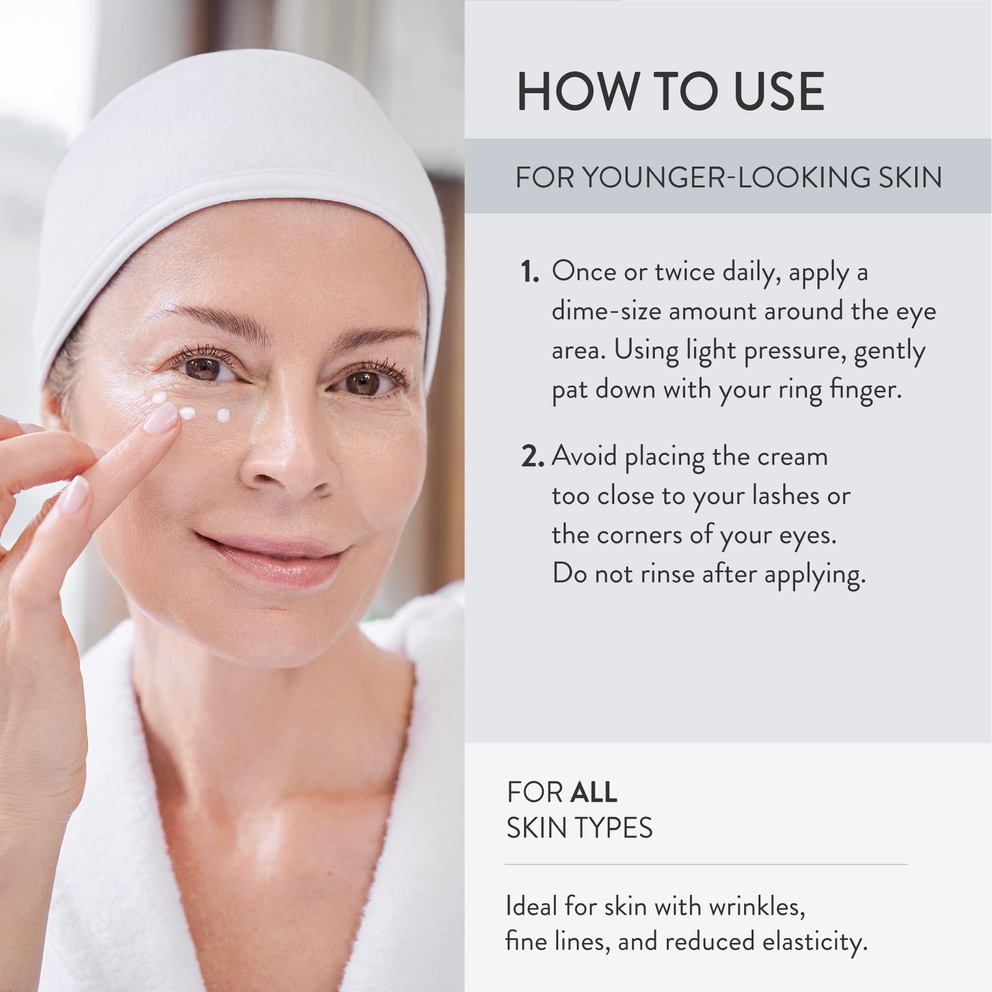 Lancer Eye-Contour Lifting Cream wrinkle-minimization closeup emphasizing smoother-looking under-eye area