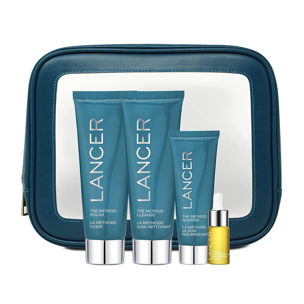 Lancer Method Intro Kit packaging shows a premium spa-like at-home routine.