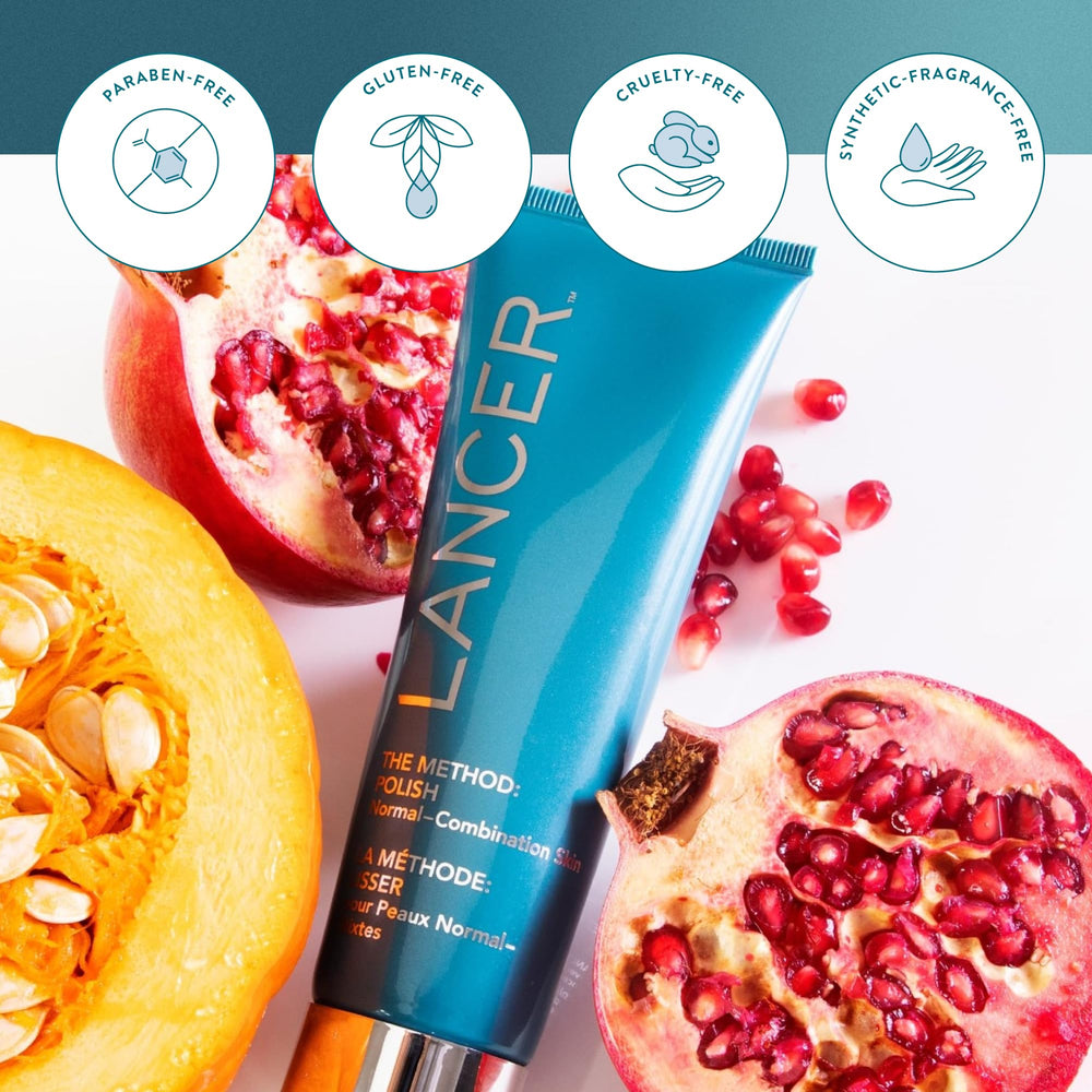 Lancer The Method three-step skincare pack display suggests a cohesive routine.