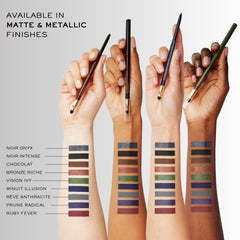 Lancôme Le Stylo eyeliner swatch highlighting rich pigmentation and even application