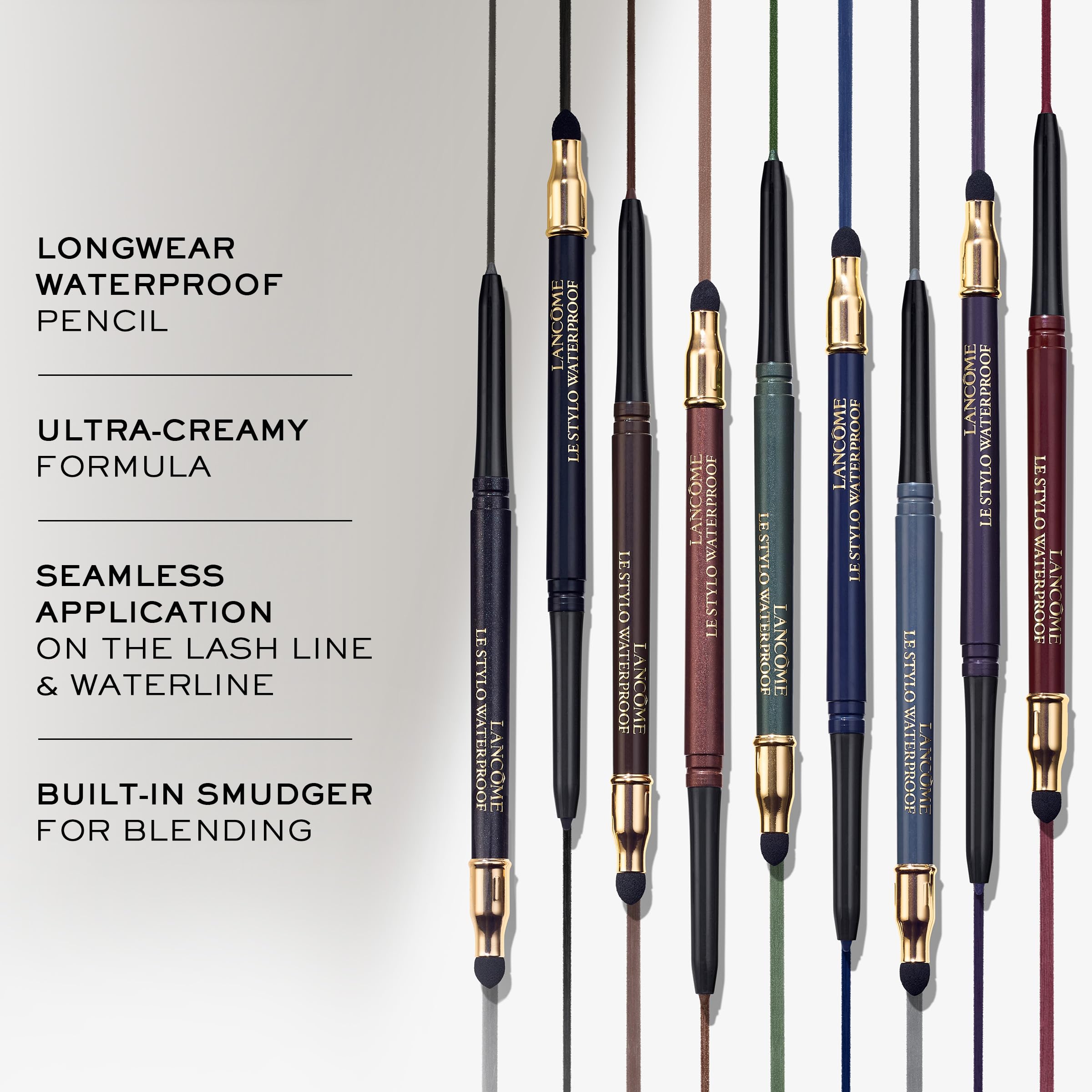 Lancôme Le Stylo Noir Intense on lash line demonstrates smooth glide and defined edge