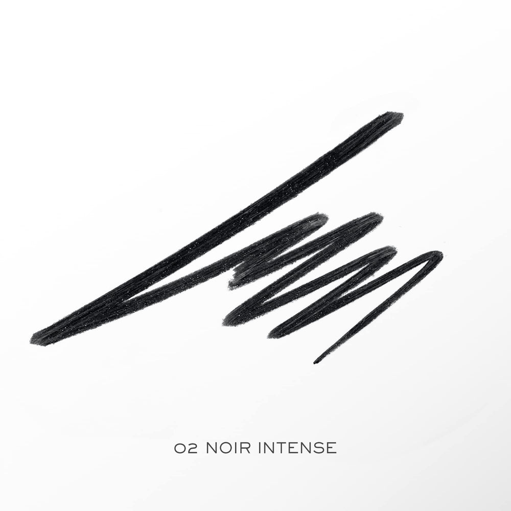 Lancôme Le Stylo waterproof eyeliner swatch demonstrating deep pigment and blendability