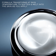 Lancôme Advanced Génifique Night Cream jar closeup highlighting silky texture and soothing feel.