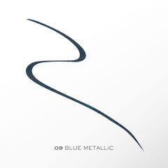 Lancôme Artliner precision eyeliner closeup highlighting blue metallic finish and definition.