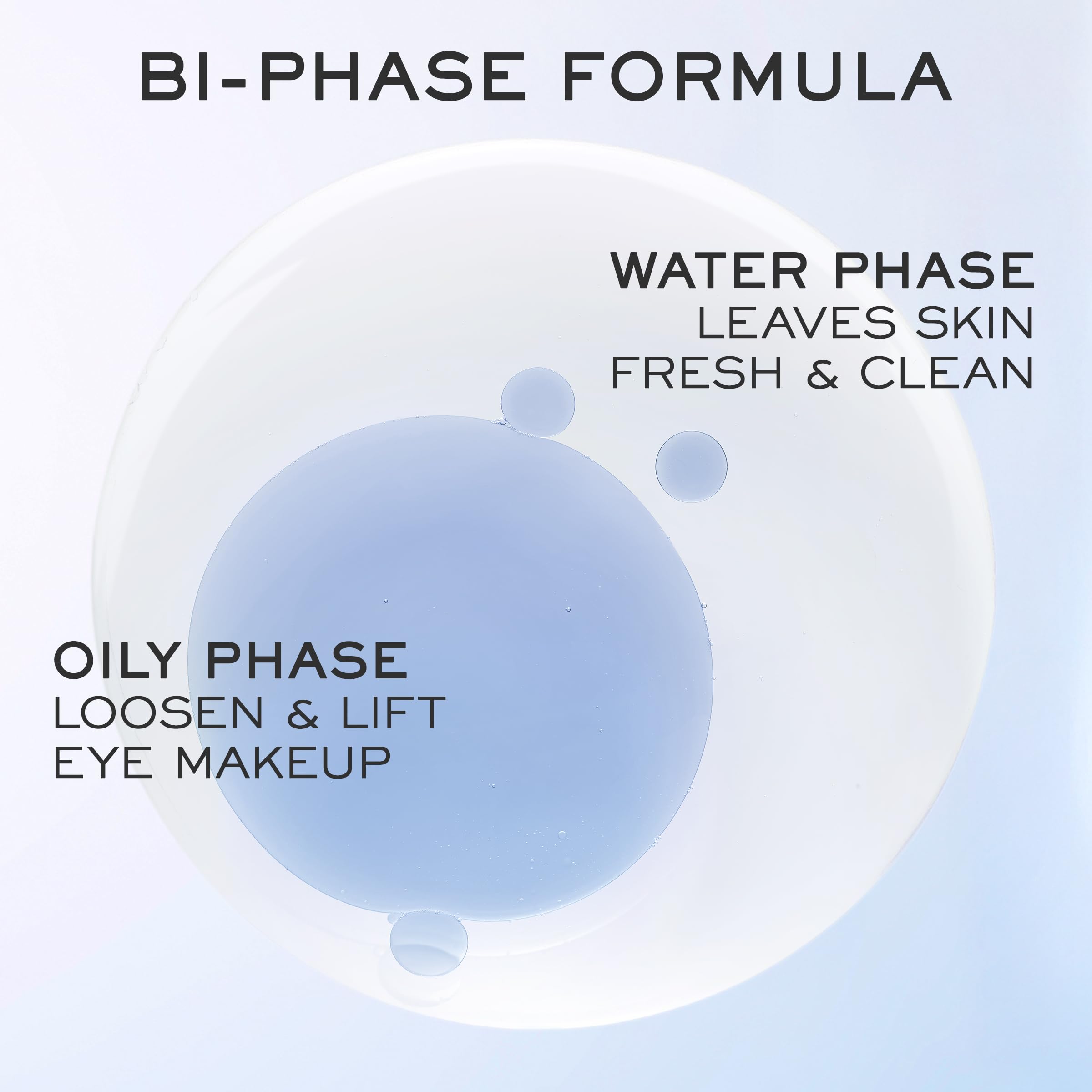 Lancôme Bi-Facil eye closeup demonstrates gentle removal around sensitive eyes.