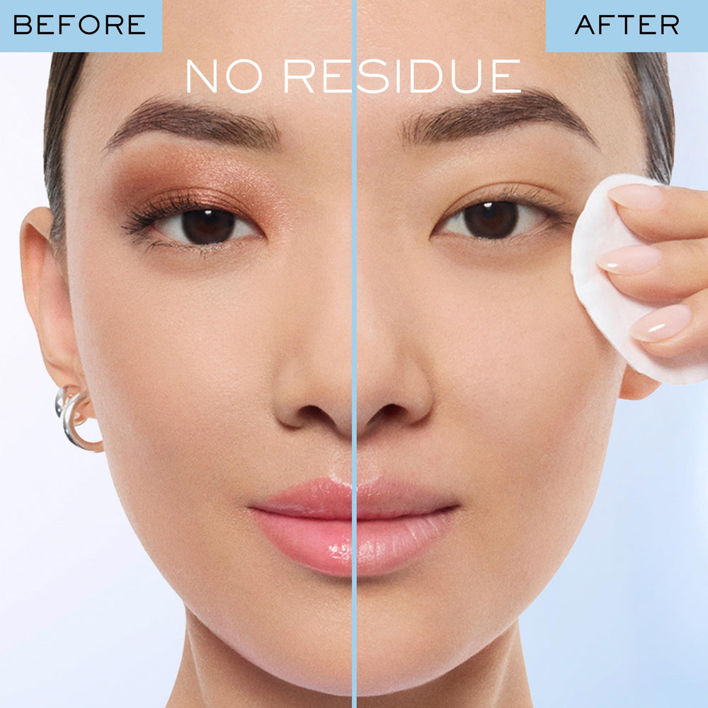 Lancôme Bi-Facil non-greasy finish leaves skin refreshed after makeup removal.