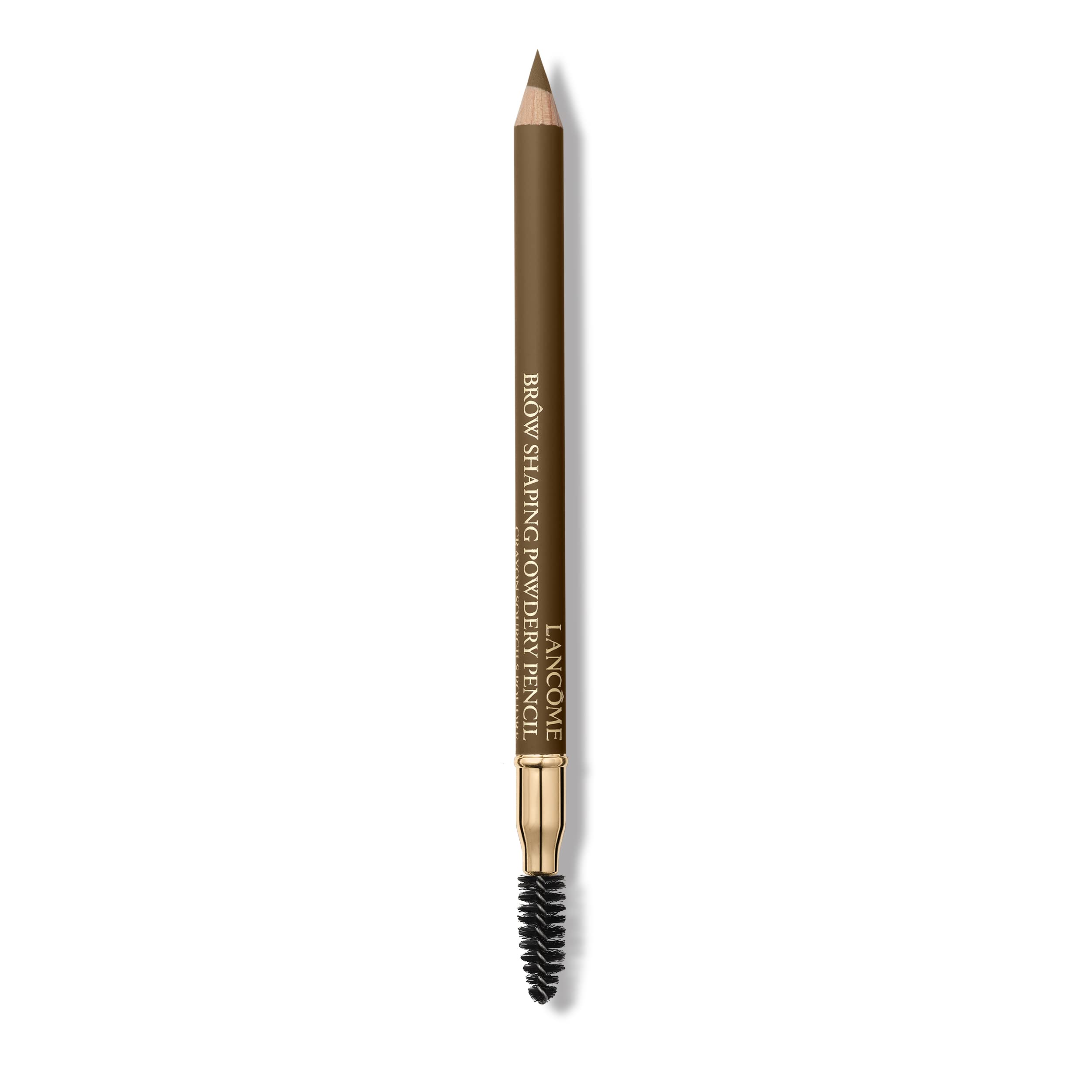 Lancôme Brow Shaping Powdery Eyebrow Pencil in 08 Dark Brown application close-up for natural definition.