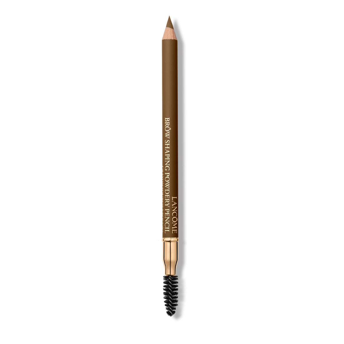 Lancôme Brow Shaping Powdery Eyebrow Pencil in 08 Dark Brown application close-up for natural definition.