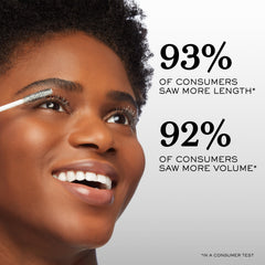Lancôme Cils Booster XL micro-fibers close-up highlights instant lash fullness.