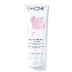 Lancôme Créme Mousse Confort shows rich foam texture for gentle cleansing and makeup removal.