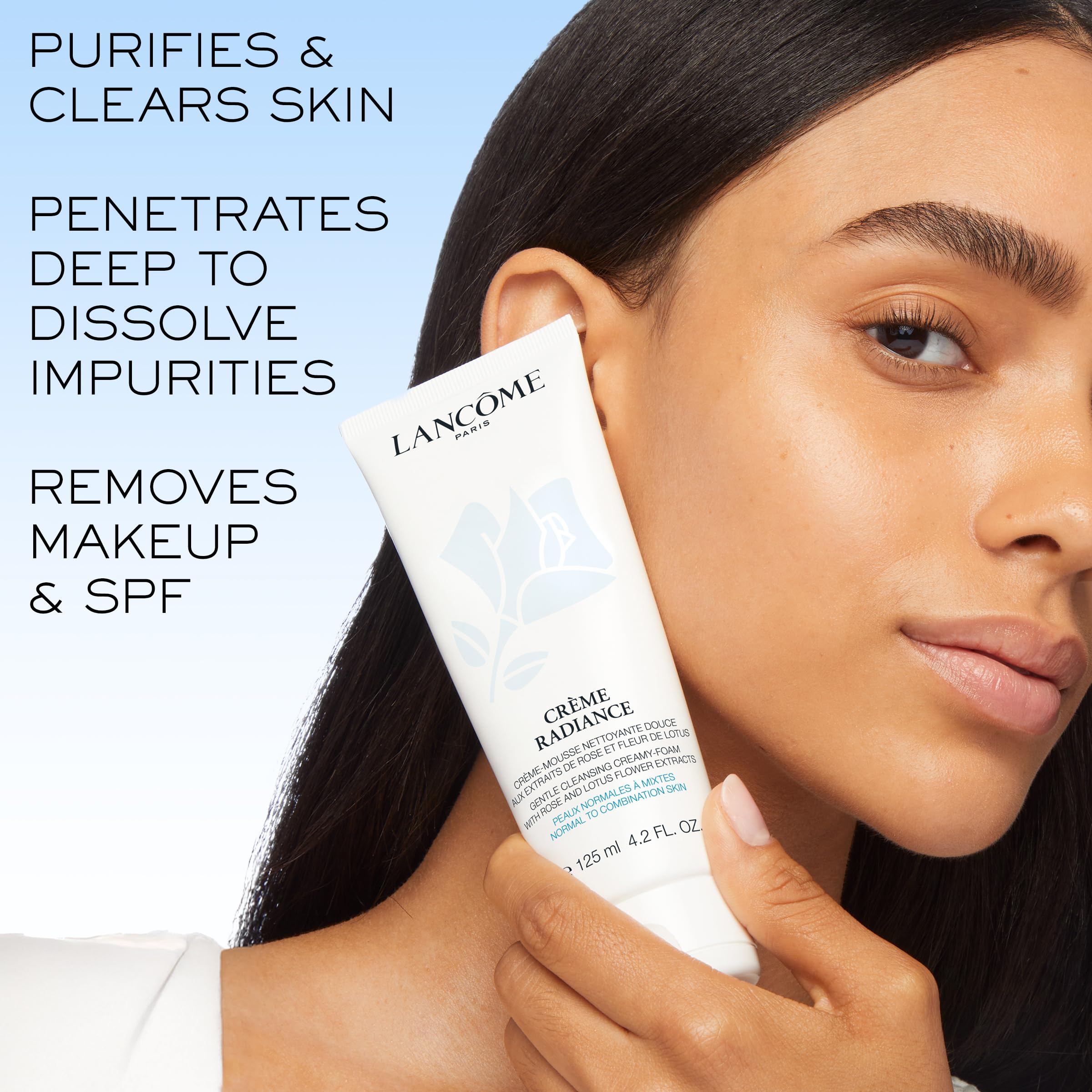Lancôme Crème Radiance close-up of rich foam texture for daily purification