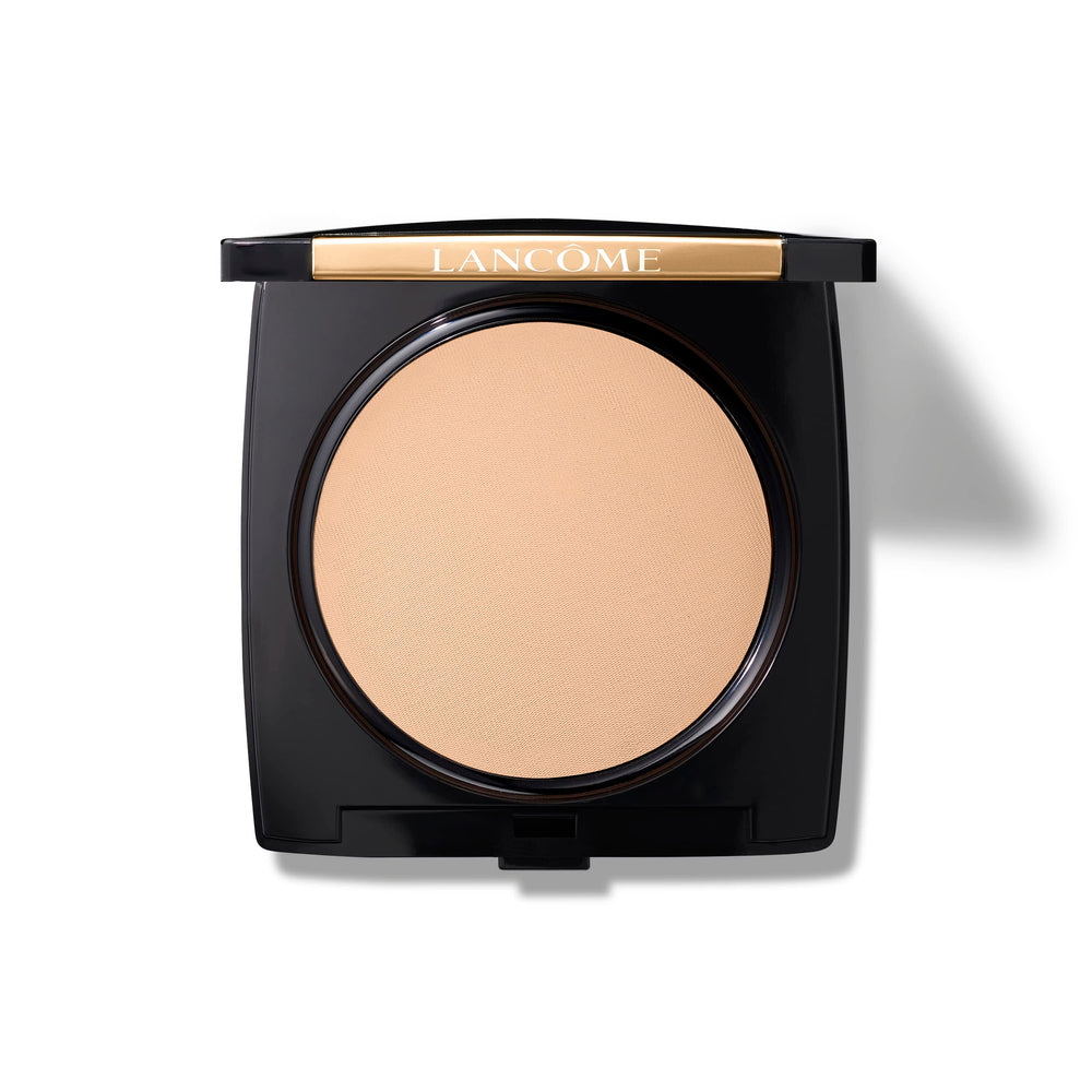 Lancôme Dual Finish compact closeup showing natural matte finish for all-day wear.