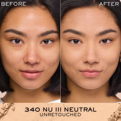 Lancôme Dual Finish dry-application swatch reveals smooth, buildable coverage.