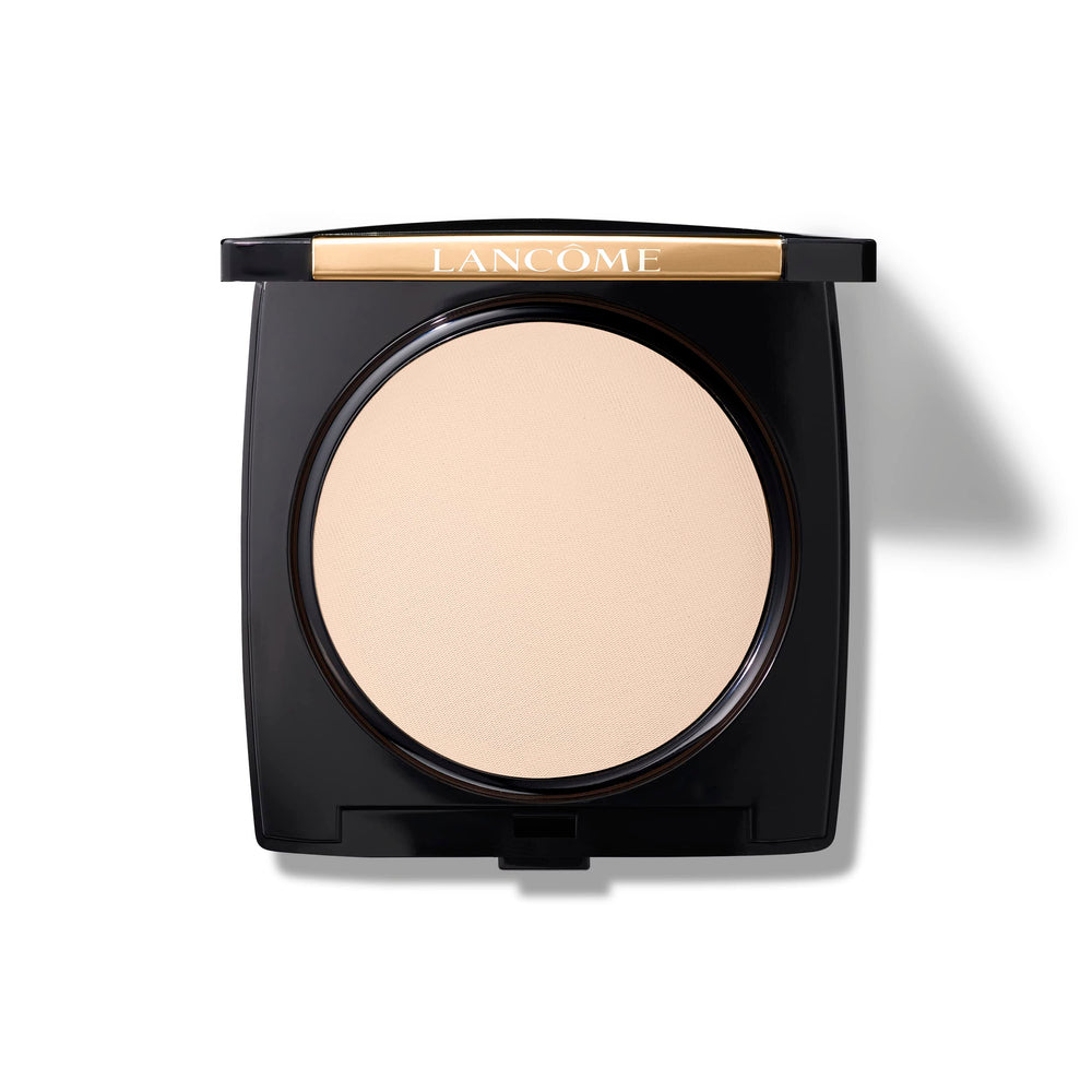 Lancôme Dual Finish Powder Compact Front shows natural matte coverage for daily wear.