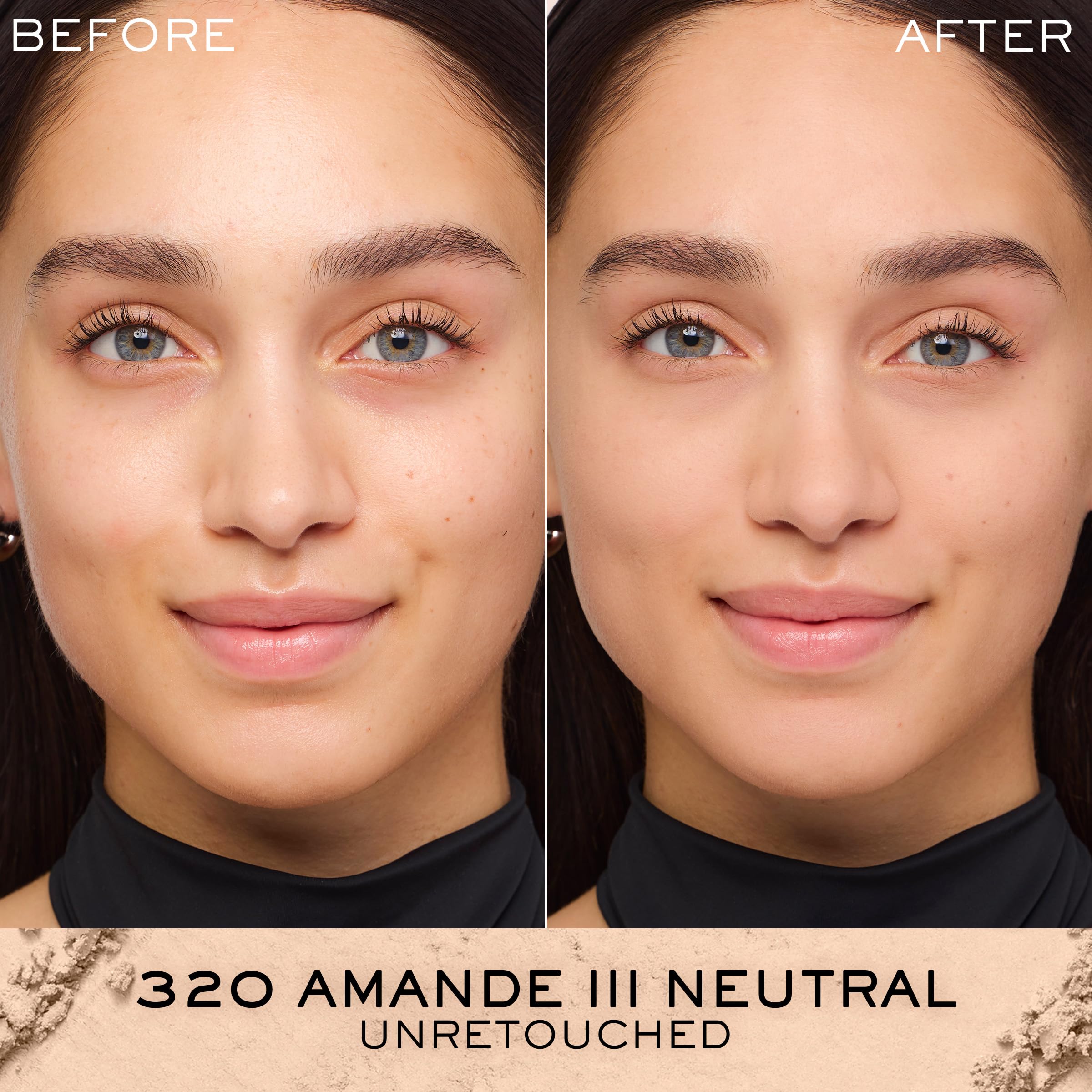Lancôme Dual Finish dry-application brush stroke delivers smooth, even coverage